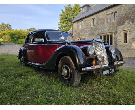 1951 Riley RMBBest bid to be submittedRegistration number OUG 631Chassis number 6158729Engine number 7292Red and black with a