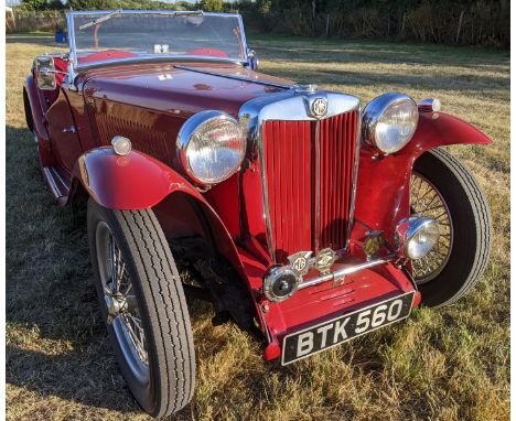 1947 MG TCRegistration number BTK 560Chassis number TX2058Engine number XPAE1370175From a deceased estatePreviously restoredU