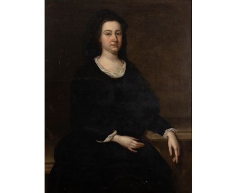 Circle of Charles Jervas (Irish 1675-1739)/Portrait of a Lady/seated, wearing a black dress/oil on canvas, 101cm x 84cm/see i