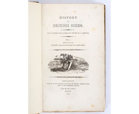 Bewick (Thomas) British Birds, two volumes Newcastle 1797-1804, 19th Century green calf gilt, gilt panelled backs, t.e.g. by 
