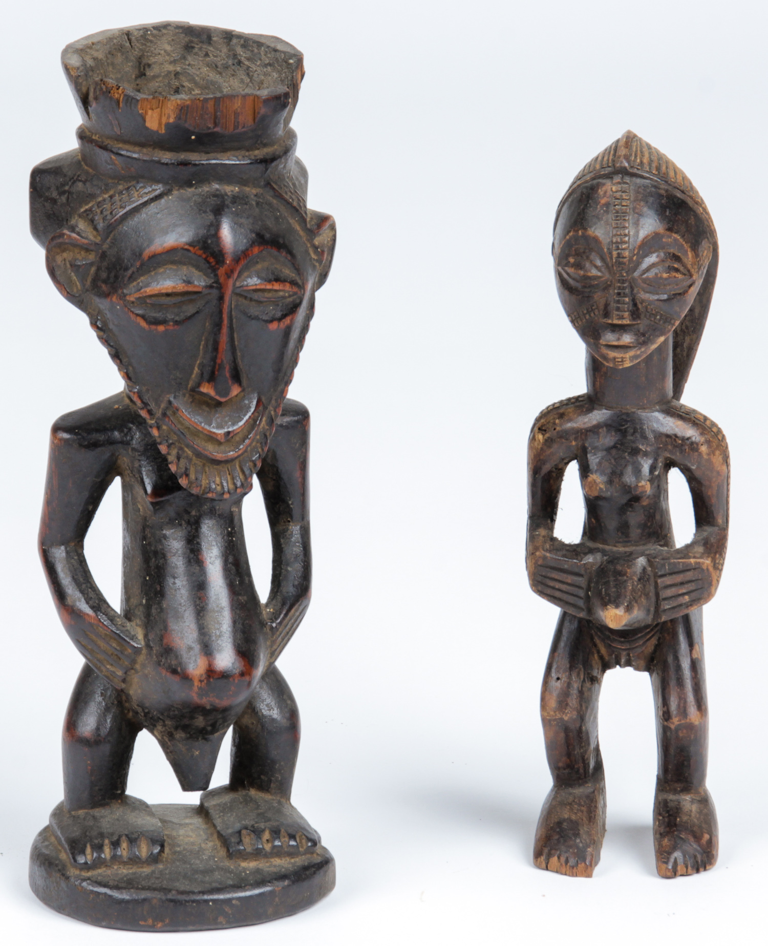 2 African Hemba Luba Figures Size 9 X 2 5 X 2 75 23 X 6 X 7 Cm And 10 5 X 3 5 X 3 75 2