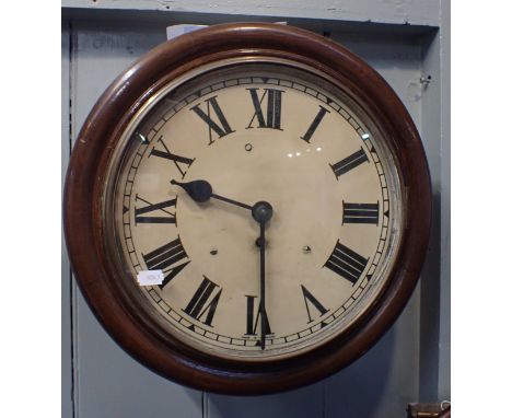 AN OAK-CASED ENGLISH SINGLE TRAIN FUSEE DIAL CLOCK early 20th century, the 30cm dial marked 'Made in England', 39cm overall