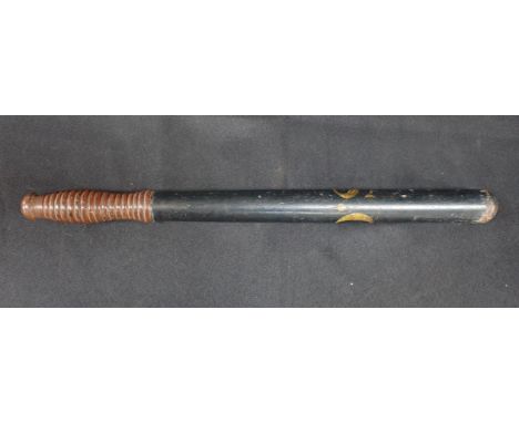 A SPECIAL CONSTABLE TRUNCHEON with turned grip 48cm long
