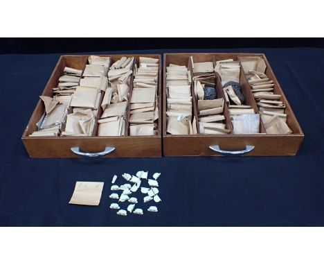 A QUANTITY OF DECIMAL SHELF PRICE LABELS in paper packets, contained in two drawers