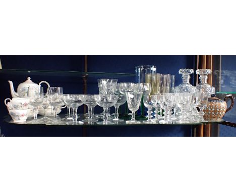 A DOULTON SLATER'S PATENT TEAPOT a Royal Grafton vintage 'Summer's day' coffee set, a 1960s glass lemonade set, and other gla