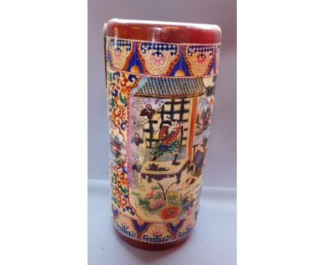 A 20th century Japanese ceramic stick stand, H.46cm 