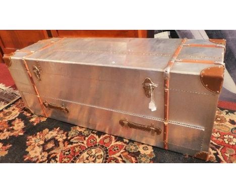 An Andrew Martin style aviator trunk, H.44 W.120 D.40cm 