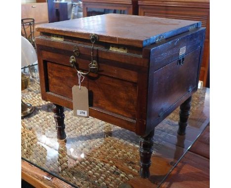 A 19th century mahogany campaign commode 