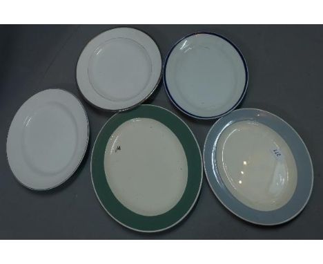 Five ceramic platters to include two Wedgwood examples 