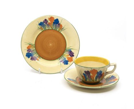 Clarice Cliff Crocus pattern trio