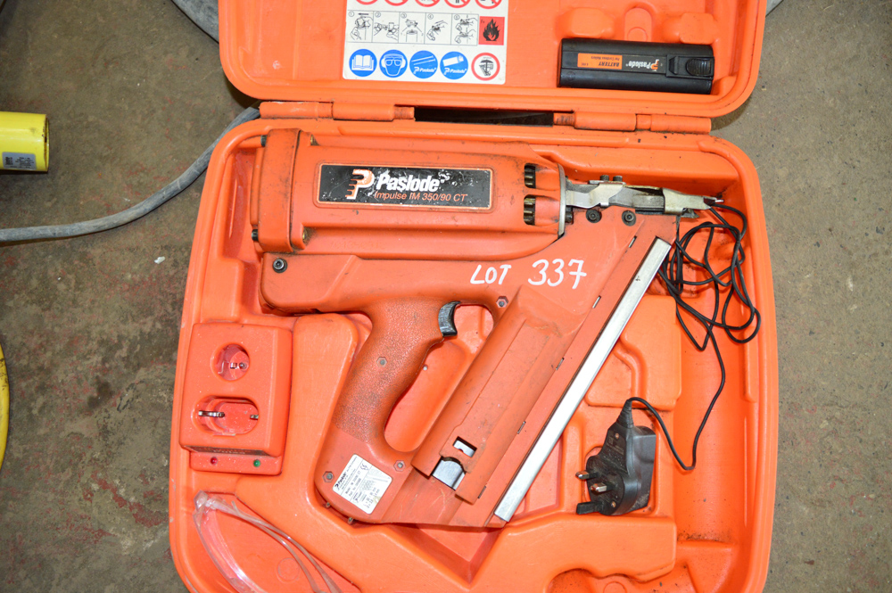 Paslode Impulse IM 350/90 CT nail gun c/w charger & carry case