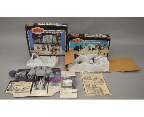 Two Kenner Star Wars The Empire Strikes Back Playsets: Imperial Attack Base, E, with unused decals, inner packaging and instr