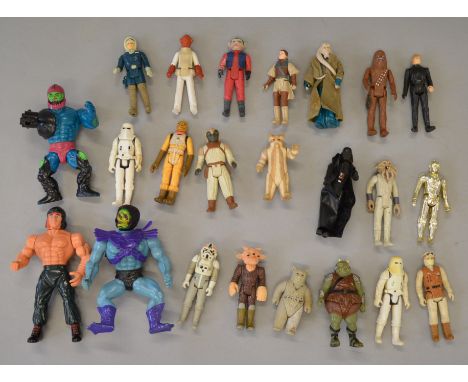 Twenty unboxed Star Wars figures together with three others, two He-Man and a Rambo figure, also unboxed. (23)