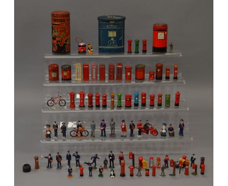 A good quantity of Post Office related models in a variety of different scales and materials, including nine telephone kiosks