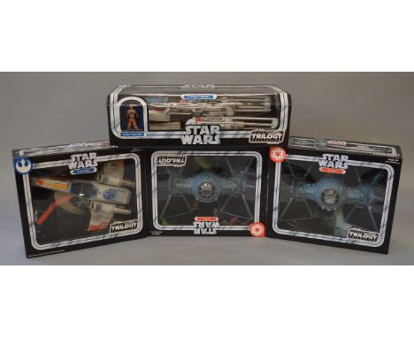 Four Hasbro Star Wars The Original Trilogy Collection vehicles: two TIE Fighters; X-wing; Y-Wing. All boxed and E. (4)