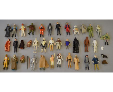 36 x vintage Kenner Star Wars 3 3/4" figures, some with accessories. F-VG.