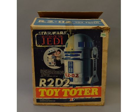 American Toy and Furniture Co Star Wars R2-D2 Toy Toter. VG, not constructed, screws and parts still sealed in bag, decals un