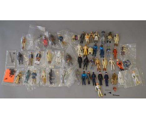 53 x Kenner Star Wars 3 3/4" action figures, some with weapons and accessories. Together with a very good selection of weapon