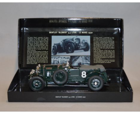A boxed Minichamps Paul's Model Art 1930 Le Mans Bentley 'Blower' 4.5 litre in 1:18 scale, appears VG in G+/VG box.