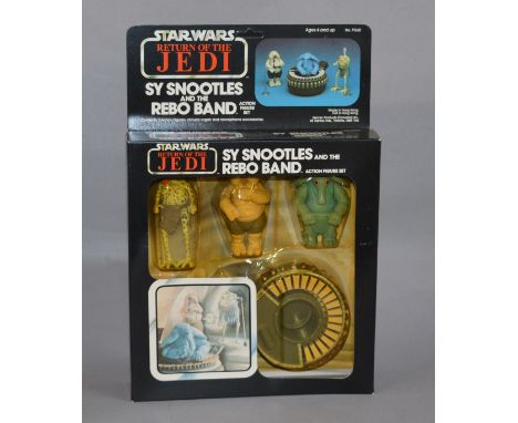 Kenner Star Wars Sy Snootles and the Rebo Band Action Figure Set. E, still sealed in yellowed bubble pack in E unpunched box.