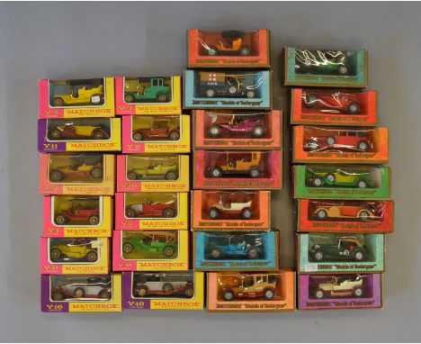 Twenty six boxed Matchbox Model of Yesteryears diecast models in various different types of window box. All appear G+ in F to