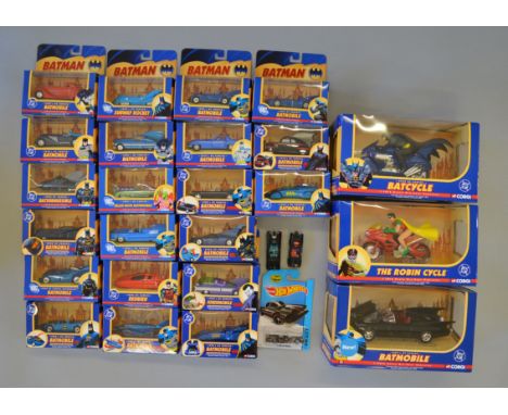 Twenty one boxed Corgi diecast models in 1:43 scale from their 'Batman DC Comics Collection' together with three boxed Corgi 