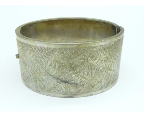 A Victorian white metal bangle