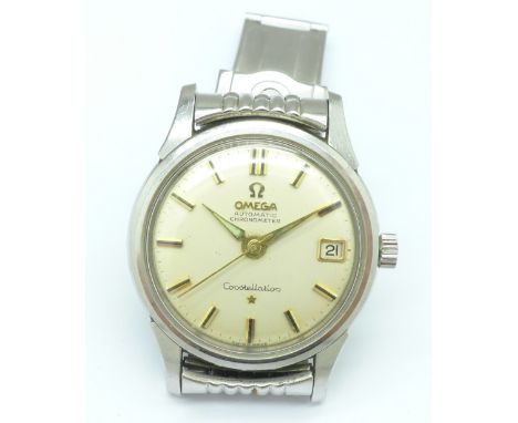 An Omega Constellation automatic Chronometer wristwatch on an Omega bracelet strap