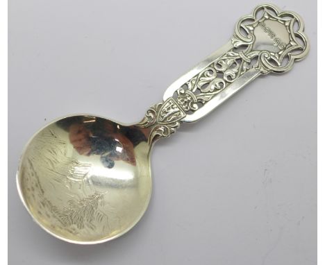 A Norwegian silver caddy spoon, Marthinsen