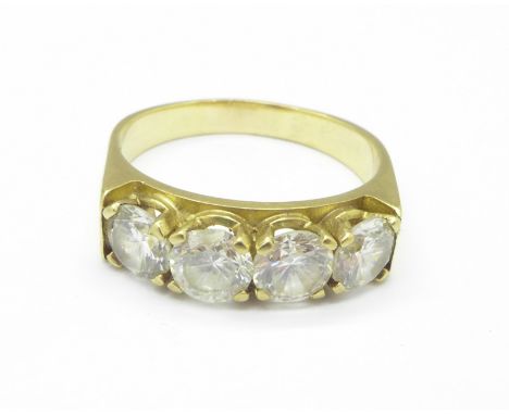 A 9ct gold and white stone ring, 4.5g, Q