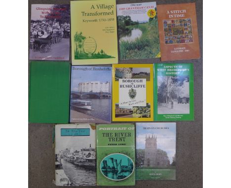 A collection of Nottingham related books including Portrait of the River Trent