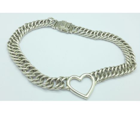A heavy 925 silver neck chain, marked Buddhato Buddha, 150g