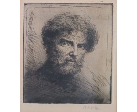 Augustus Edwin John (1878-1961), 'Self portrait, head and shoulders' and 'Benjamin Evans', each signed in pencil, etchings, 1
