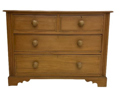 Late 19th century satin walnut chest, two short and two long drawers, bracket feetDimensions: Height:&nbsp;79cm&nbsp; Length/