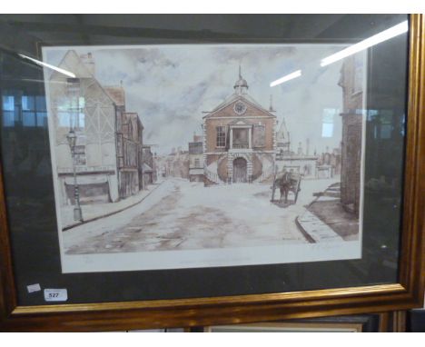 LTD EDITION PRINT (110/ 850) MARKET STREET POOLE CIRCA 1900, SIGNED IN MARGIN 