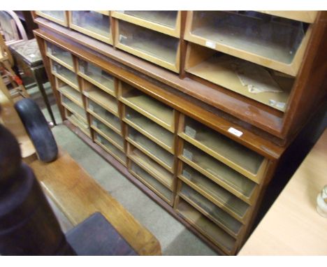 VINTAGE 20 DRAWER SHOP/HABERDASHERY COUNTER (SOME GLASS MISSING)