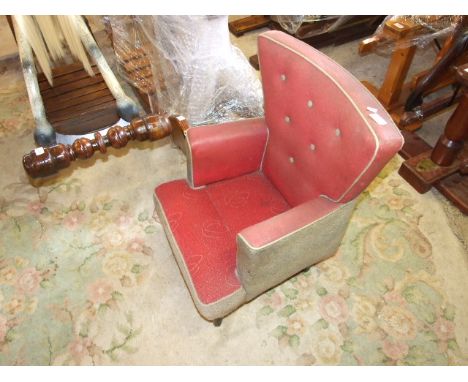 VINTAGE CHILDS BUTTON BACK ARMCHAIR
