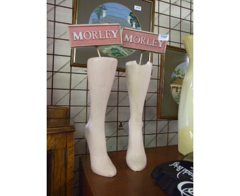 2 VINTAGE MORLEY SOCK/STOCKING MANNEQUIN DISPLAY STAND