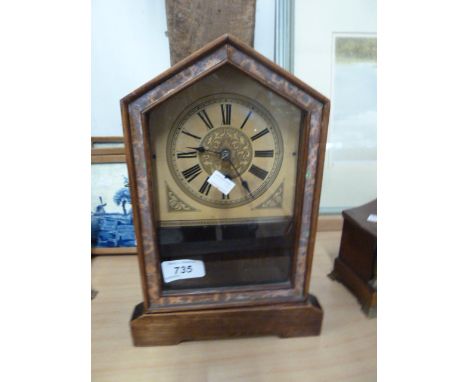 VICTORIAN MANTLE CLOCK WITH KEY AND PENDULUM