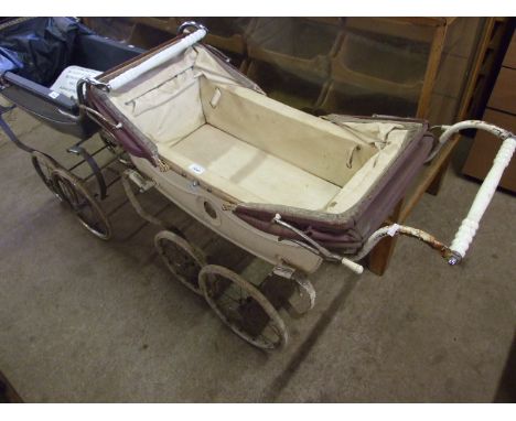 VINTAGE SILVER CROSS DOUBLE CANOPY DOLLS PRAM