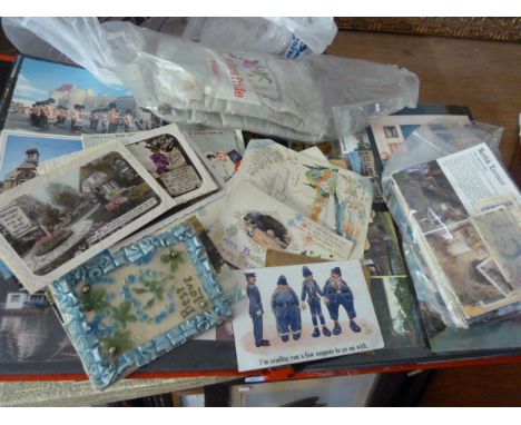 2 ALBUMS OF POSTCARDS, LOOSE VINTAGE POSTCARDS AND CARDS. THE TIMES REPRINT FROM 3RD JUNE 1953 