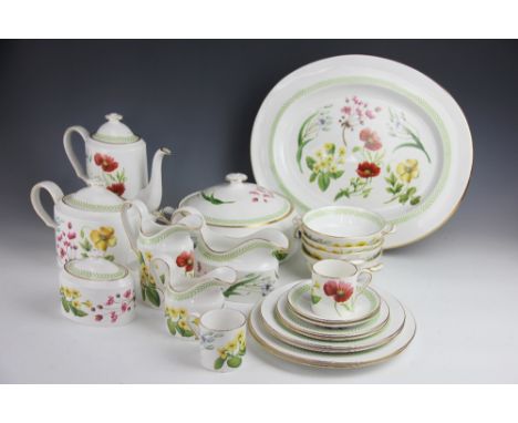 A quantity of Spode Country Lane pattern dinner wares, comprising; oval serving plates, tureens and covers, four different si