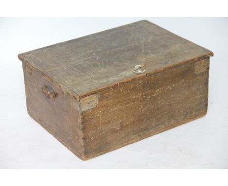 A pine bible type box, with Art Nouveau handles, 29cm H x 65cm W x 46.5cm D, with a 19th century mahogany fold over card tabl