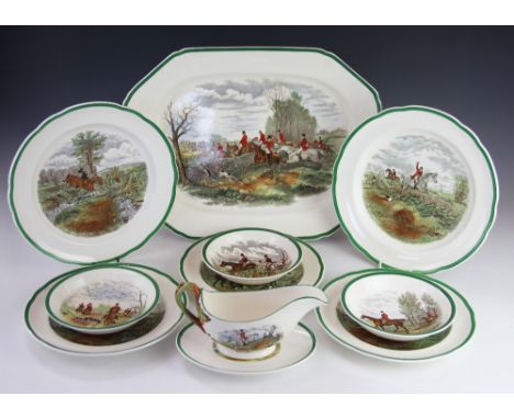 A Copeland Spode hunting scenes dinner service, 'From the original drawings by J.F.Herring in the possession of the Copeland 