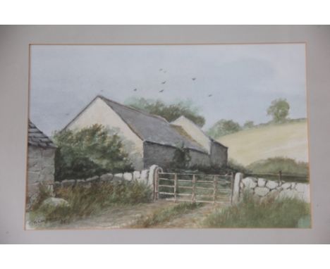 Muriel Cunningham,
watercolour,
Braden Water,
signed, 26cm x 35cm
with an anonymous seascape watercolour, a watercolour of hi