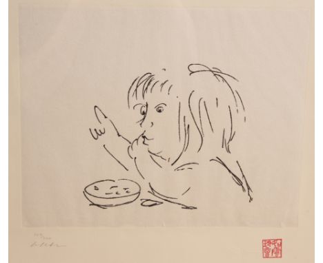 AFTER JOHN LENNON (1940-1980), LOOK - SEAN, THE ARTIST'S SON EATING, limited edition lithograph, no. 109/300, bears seal mark
