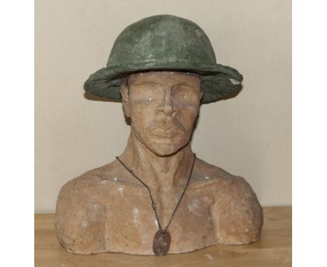 A bust of a first world war soldier