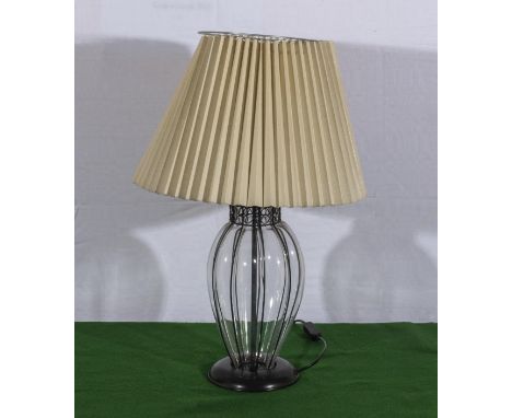 A table lamp and shade