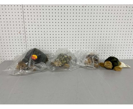 Four Steiff "Slo Tortoises" Soft Toys. Three Still In Plastic Packaging, One Loose. All With Tags. Various Sizes, With The La