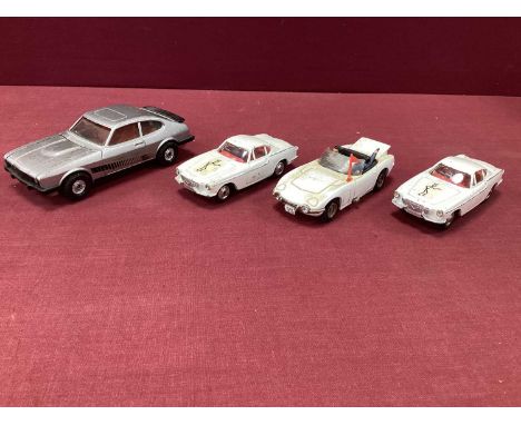 Four Original Corgi TV Related Diecast, two 'Saint Volvo P1800'/ Professionals Ford Capri and James Bond Toyota 2000 GT, all 